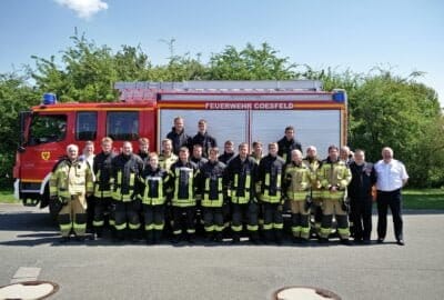 Mit tragbarer Leiter im Brandeinsatz